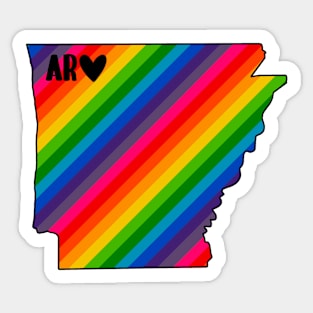 USA States: Arkansas (rainbow) Sticker